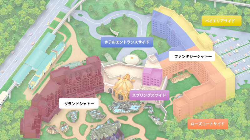 東京ディズニーシー・ファンタジースプリングスホテル 客室位置イメージ図(公式HPより引用)